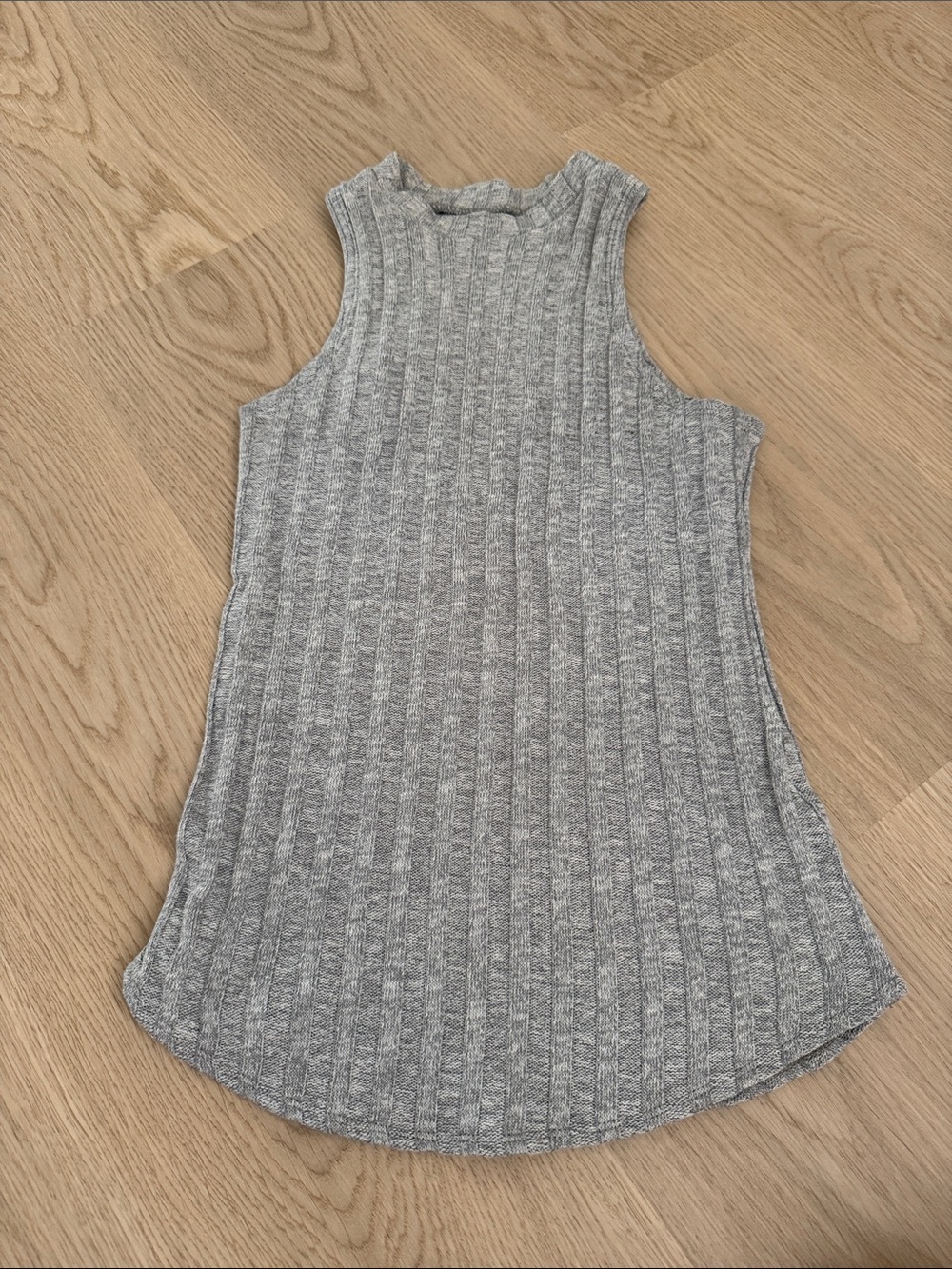 Hollister Sleeveless Ribbed Knit Tank Top - Gray XXS